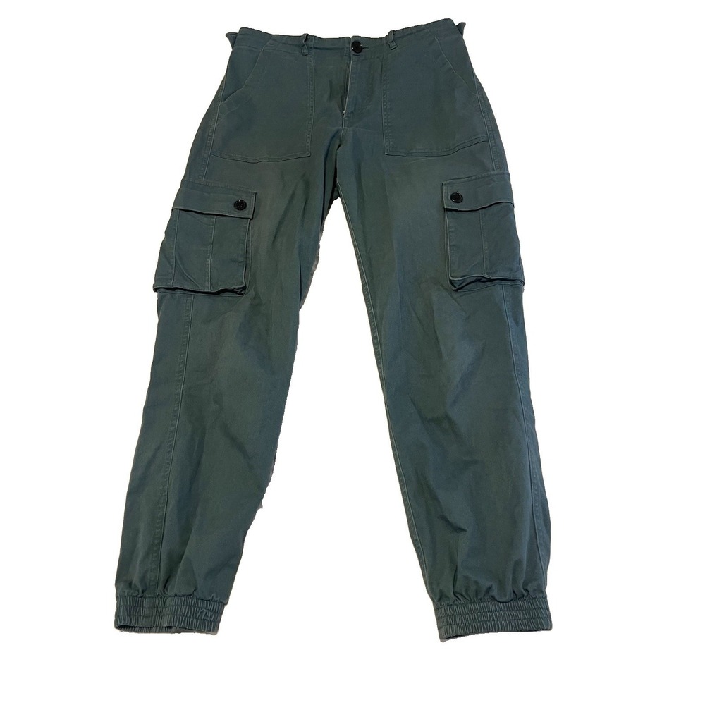 Wondery Canvas Isabel Cargo Pants Women's Green Elastic Waist Medium